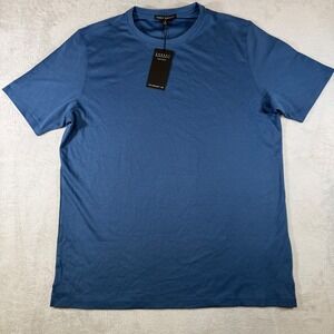 Robert Barakett Georgia SS T-Shirt Poseidon Blue Pima Cotton Mens Large 23336